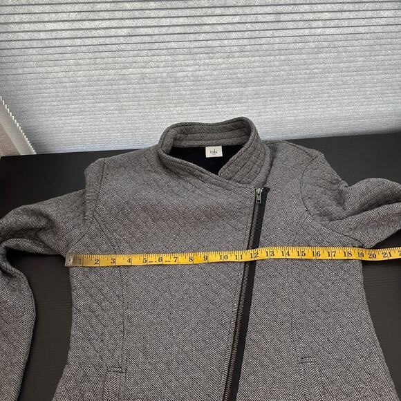 Cabi Herringbone Cotton Quilted Moto Jacket‎ Women's Size Medium FLAWED - Picture 15 of 16